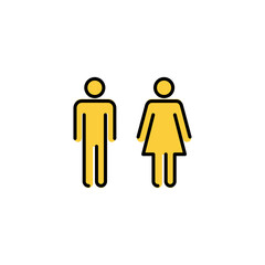 Man and woman icon vector for web and mobile app. male and female sign and symbol. Girls and boys