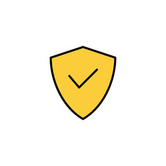 Shield check mark icon vector for web and mobile app. Protection approve sign. Insurance icon