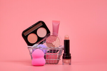 Makeup cosmetics such as eyeshadows, lipstick, mascara and makeup accessories. Makeup cosmetics...