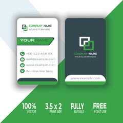 Modern Vertica double-sided round business card template. Vector mockup. Stationery design
