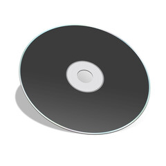 CD or DVD blank template black for presentation layouts and design. 3D rendering.