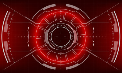 HUD sci-fi interface screen red danger view design virtual reality futuristic technology display vector