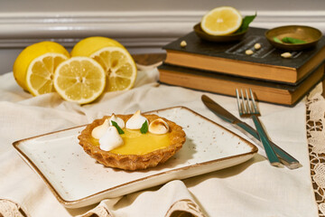 European deserts on a decorative table