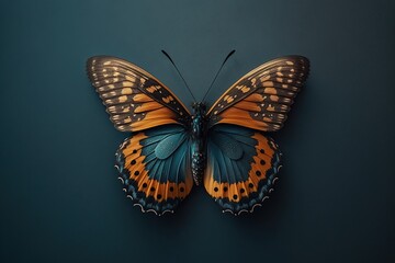 butterfly ,top view with plenty of copy space 