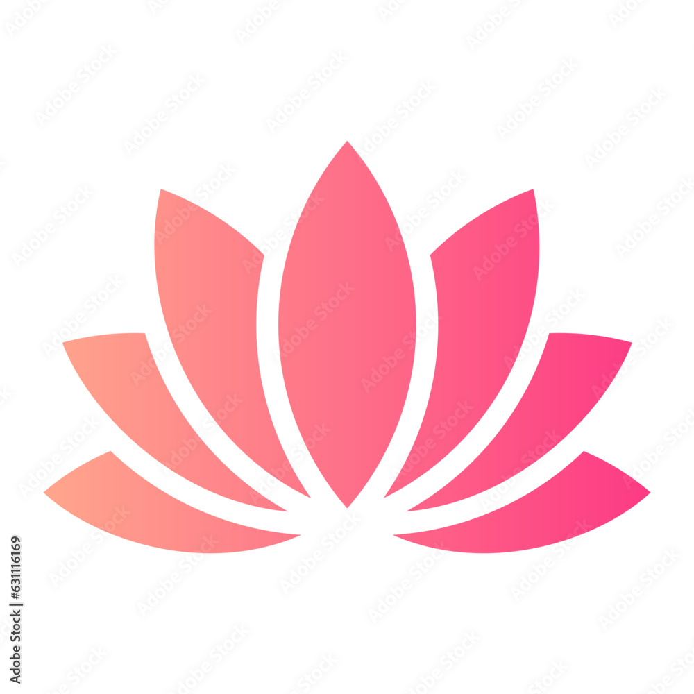 Wall mural lotus gradient icon