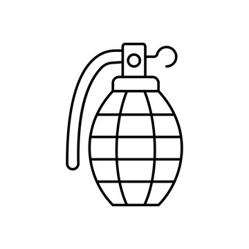 black outline grenade isolated white background clip art preview