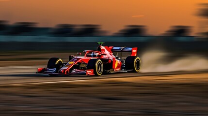 formula 1 cars racing on trail, Generative AI