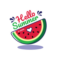 Watermelon summer with lettering quotes 