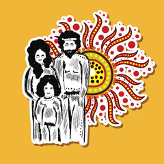 Fototapeta na wymiar Indigenous art themed illustration for sticker design