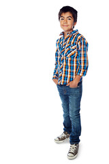 Relax, fashion and portrait of child with style and isolated on a transparent png background....