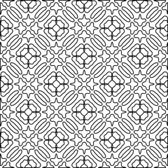 
White background with black lines. Modern stylish abstract texture. Repeating geometric shapes from striped elements.