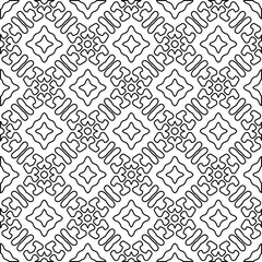 
White background with black lines. Modern stylish abstract texture. Repeating geometric shapes from striped elements.