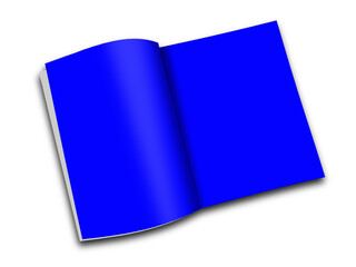 Blue magazine blank template for presentation layouts and design.