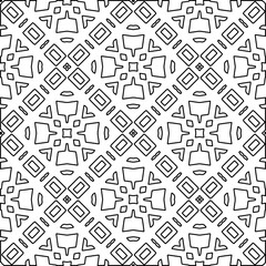 
White background with black lines. Modern stylish abstract texture. Repeating geometric shapes from striped elements.