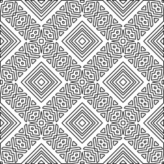 
White background with black lines. Modern stylish abstract texture. Repeating geometric shapes from striped elements.