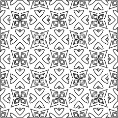 
White background with black lines. Modern stylish abstract texture. Repeating geometric shapes from striped elements.