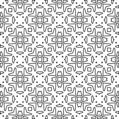 
White background with black lines. Modern stylish abstract texture. Repeating geometric shapes from striped elements.