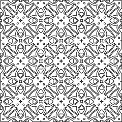 
White background with black lines. Modern stylish abstract texture. Repeating geometric shapes from striped elements.