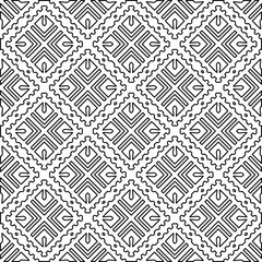 
White background with black lines. Modern stylish abstract texture. Repeating geometric shapes from striped elements.