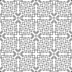 
White background with black lines. Modern stylish abstract texture. Repeating geometric shapes from striped elements.