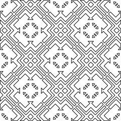 
White background with black lines. Modern stylish abstract texture. Repeating geometric shapes from striped elements.