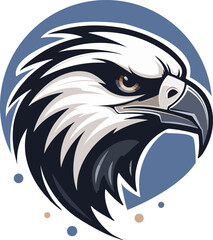 Angry Eagle Head Mascot Logo in orange palette. Vector Illustration Design Concept.