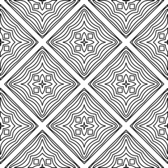 
White background with black lines. Modern stylish abstract texture. Repeating geometric shapes from striped elements.