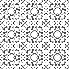 
White background with black lines. Modern stylish abstract texture. Repeating geometric shapes from striped elements.