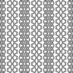 
White background with black lines. Modern stylish abstract texture. Repeating geometric shapes from striped elements.
