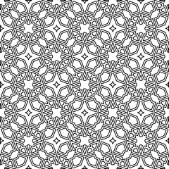 
White background with black lines. Modern stylish abstract texture. Repeating geometric shapes from striped elements.
