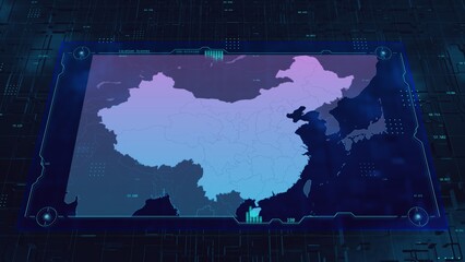 China Digital HUD UI Map