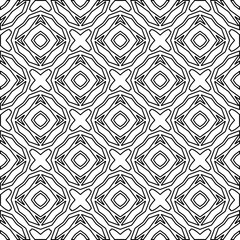 
White background with black lines. Modern stylish abstract texture. Repeating geometric shapes from striped elements.
