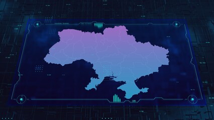 Ukraine HUD UI Digital Map