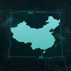 China Digital HUD UI Map Square