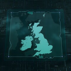 Great Britain Technology HUD UI Map Square