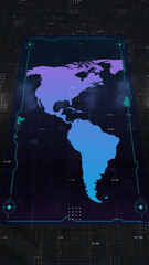 Earth Technology HUD UI Map