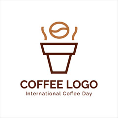 Free vector coffee logo element and coffee accessories vector art Illustration