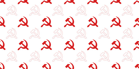 hammer and sickle socialism symbol seamless pattern