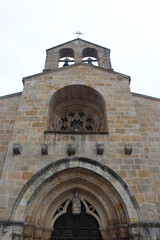 Fototapeta na wymiar Romanesque church of Santa María de la Oliva in Villaviciosa (Asturias)