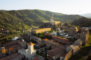 Aerial view of The Rabati Castle is a medieval castle complex in Akhaltsikhe, Georgia.