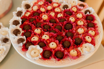 party sweets in molds with brigadeiro
