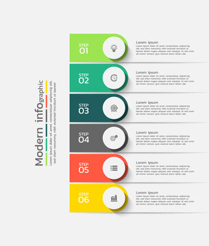 Vector infographic template design with 6 steps