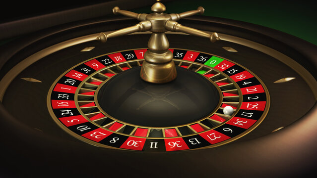 Full 3D illustration roulette in a high angle view betting template. Casino online games concept with natural colors