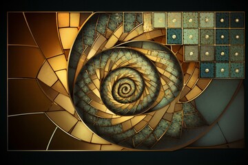 Golden Ratio's Tile Spiral: Art Meets Math, Generative AI