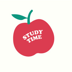 Study Time Illustration with Apple