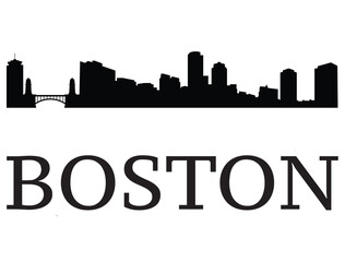Boston skyline silhouette vector art