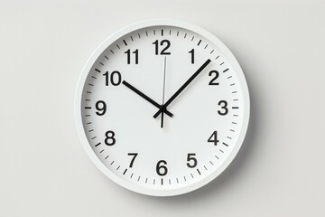 Bold Numbers on a Minimalistic White Wall Clock, Generative AI - obrazy, fototapety, plakaty