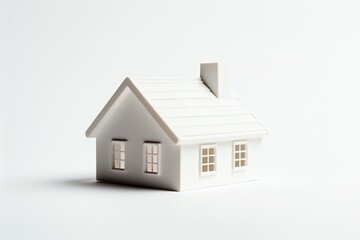 Minimalistic 3D House in Pure White, Generative AI