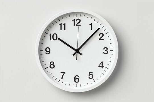 Bold Numbers on a Minimalistic White Wall Clock, Generative AI