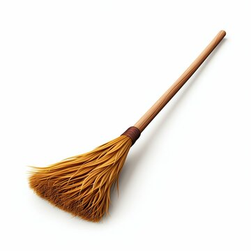 Broomstick Isolated on White Background. Generative ai